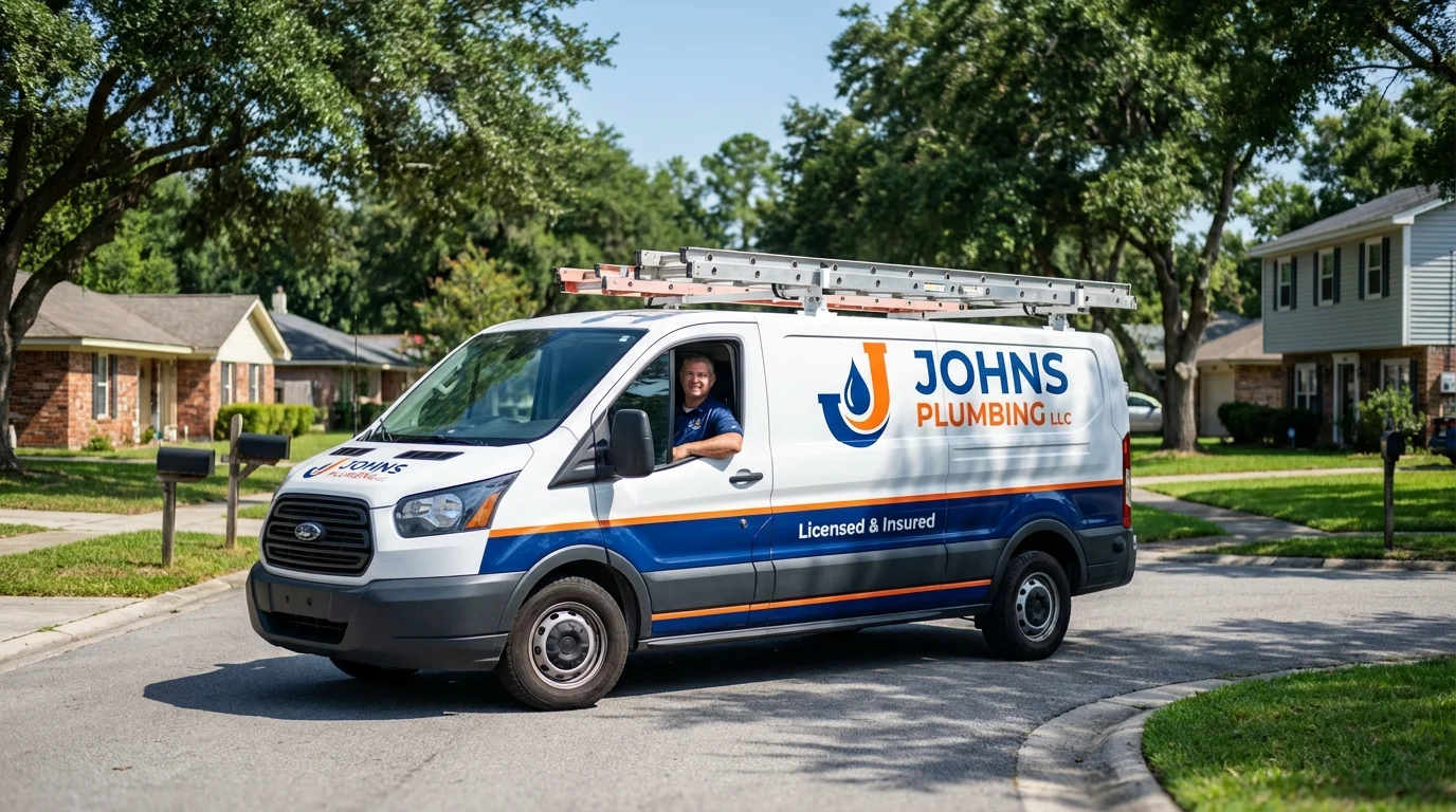 Johns Plumbing LLC service van in El Dorado Hills, CA