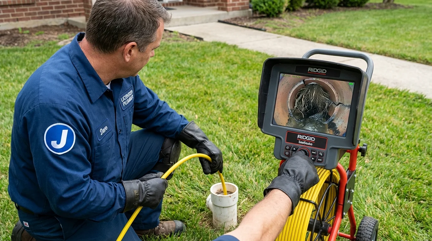 Sewer camera inspection being performed by Johns Plumbing LLC in El Dorado Hills